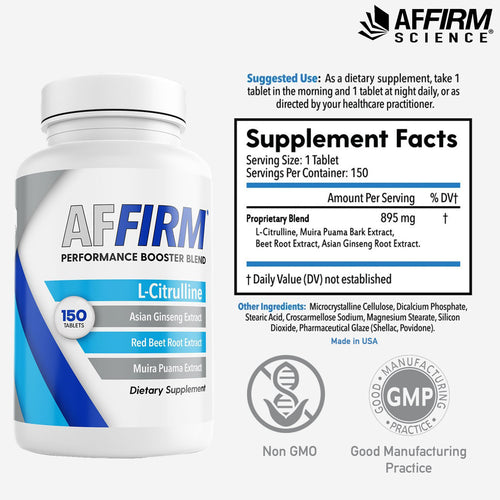 AFFIRM L-CITRULLINE DIETARY SUPPLEMENT I 150 TABLETS